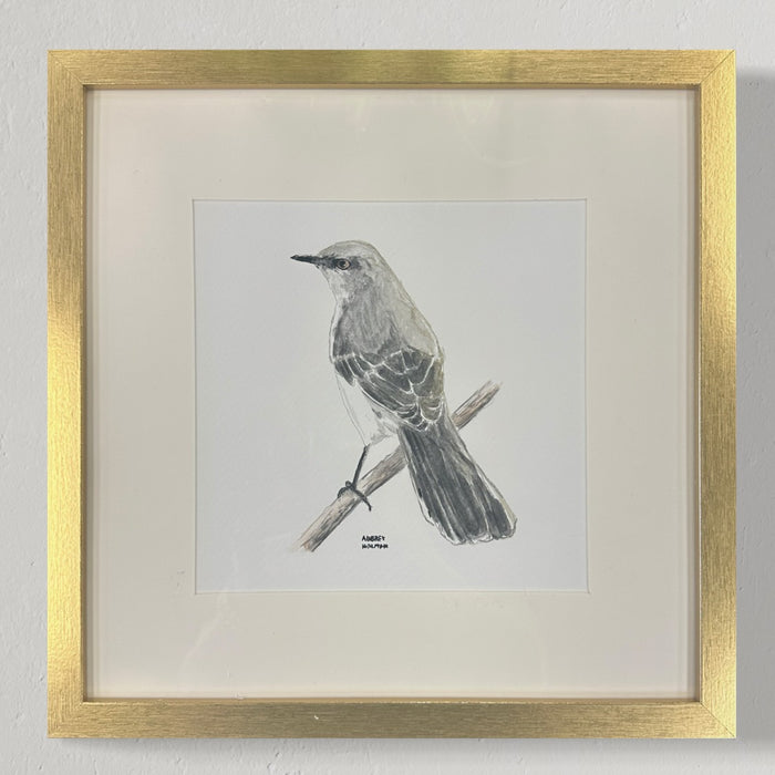 Original Watercolor Painting Mockingbird (B)
