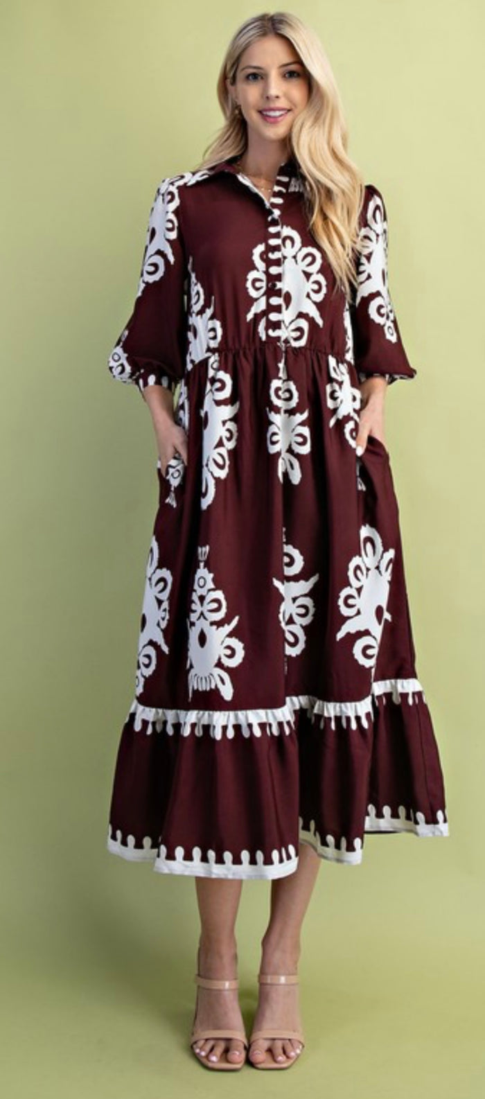 Burgundy Midi Dress