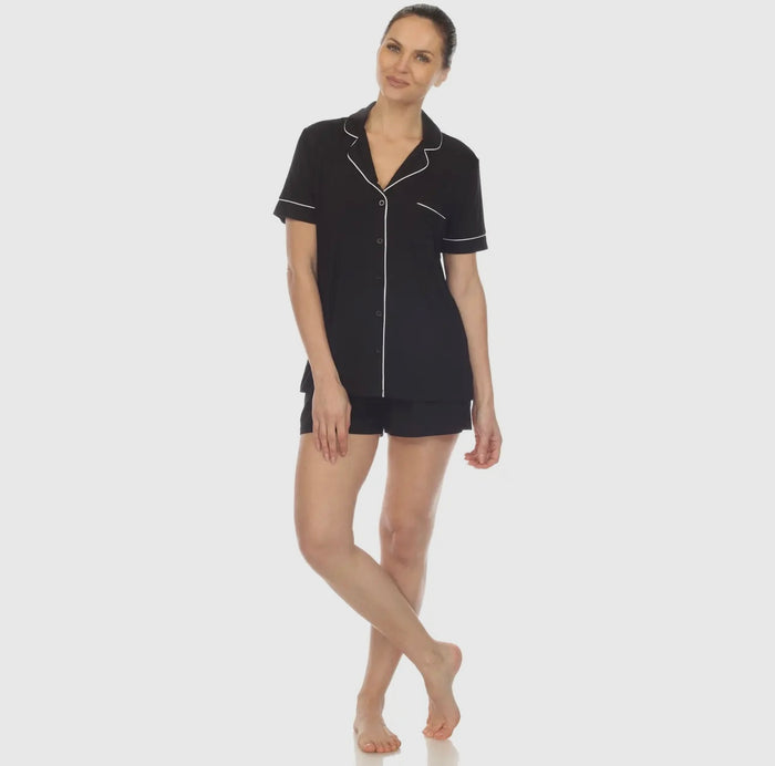 Bamboo Black Short Pajamas
