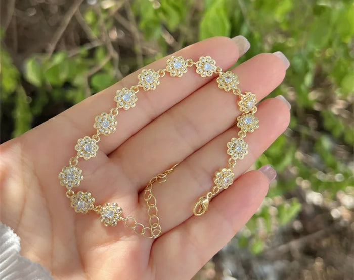 CZ Flower Bracelet