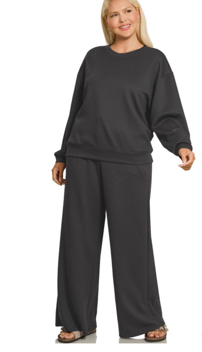 Plus Black Scuba Fabric Set