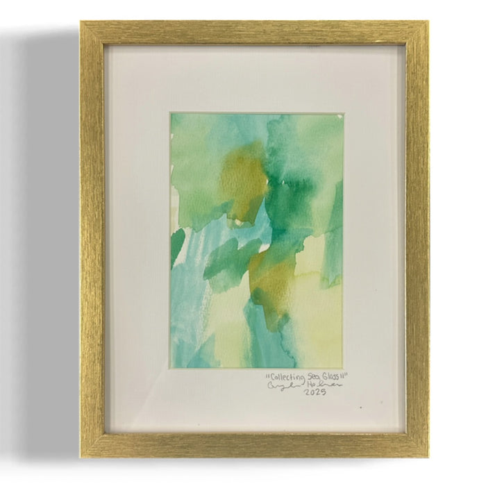 “Collecting Sea Glass II” Framed Original Artwork