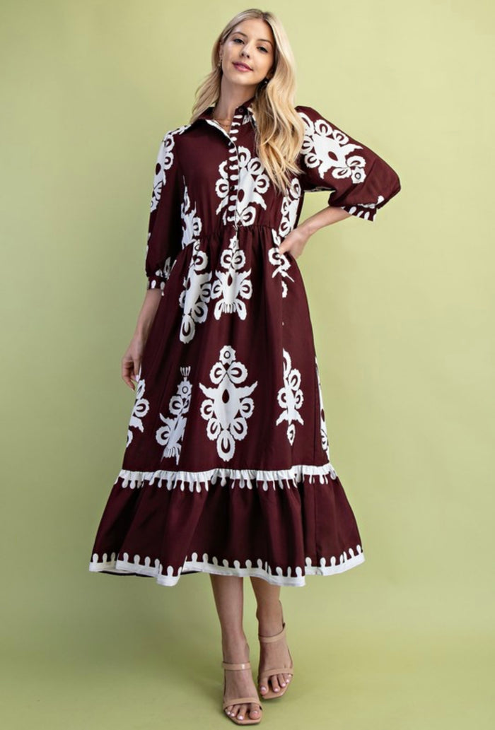 Burgundy Midi Dress