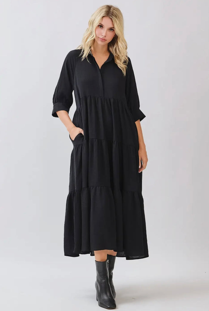 Black Long Tiered Dress