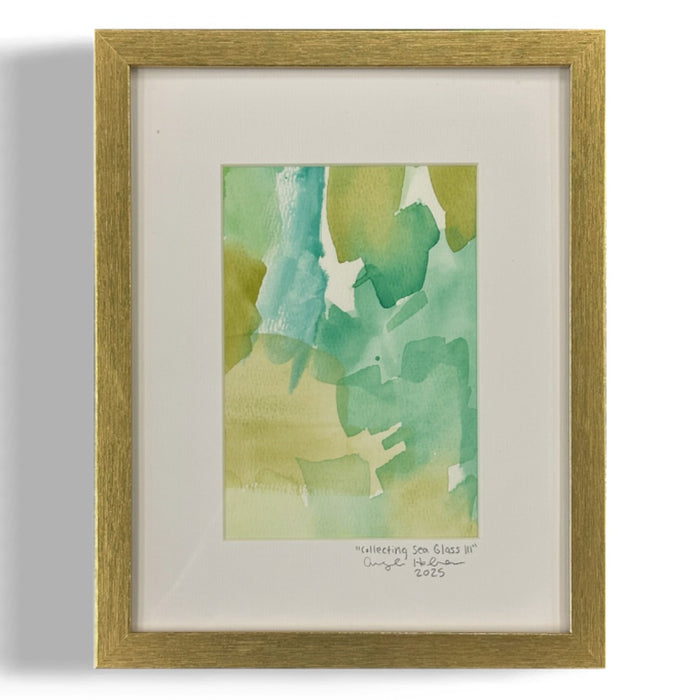 “Collecting Sea Glass III” Framed Original Art