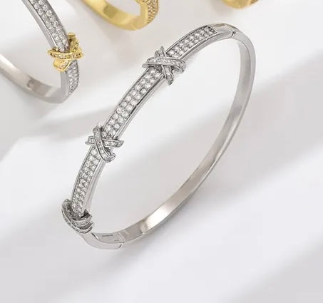 CZ X Bracelet Silver/Silver