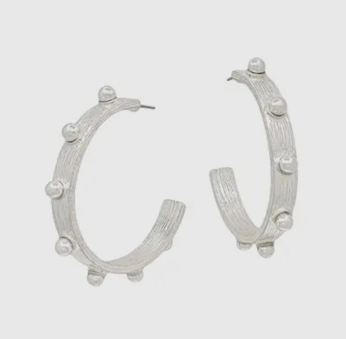 Silver Stud Hoops