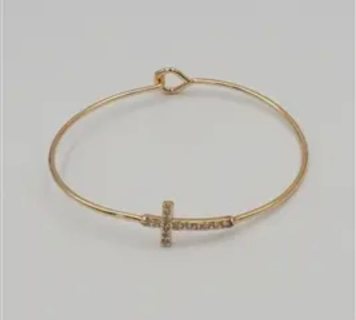 Pave Cross Wired Bracelet