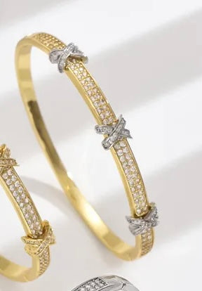 CZ X Bracelet Gold/Silver