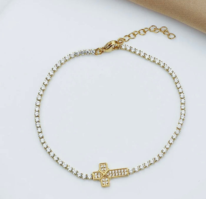 Sparkly Cross Bracelet B (FW)