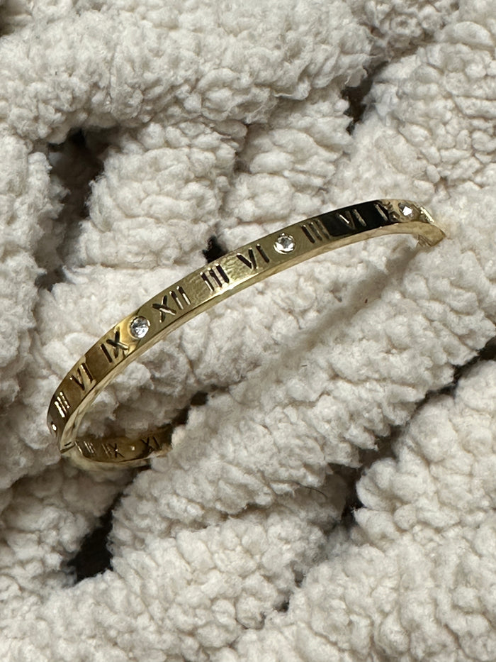 Roman Numeral CZ Bangle (FW)