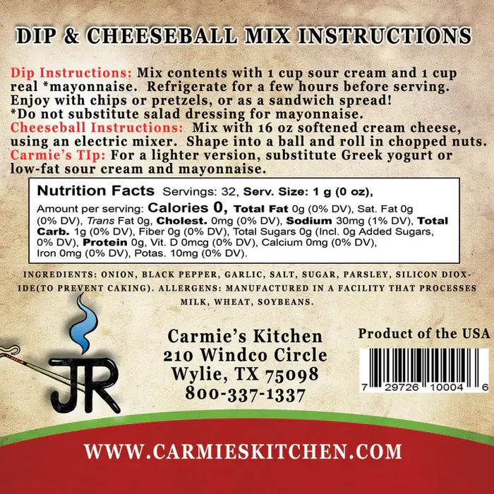 Carmie's Jr's Ranch Dip Mix