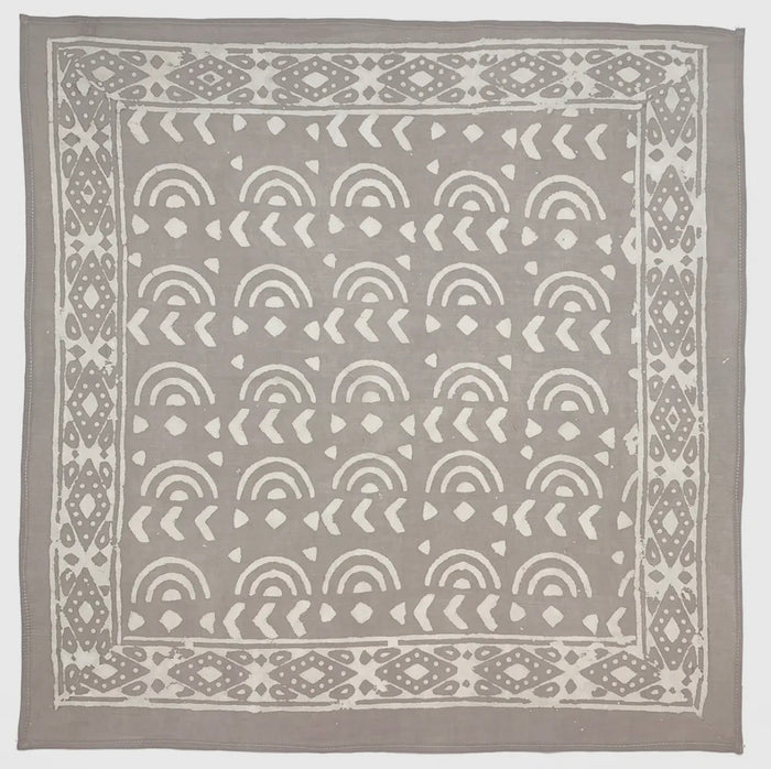 Block Print Scarf: Gray