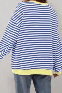 *WEBSITE EXCLUSIVE* Stripe Contrast Edge Oversized Pullover