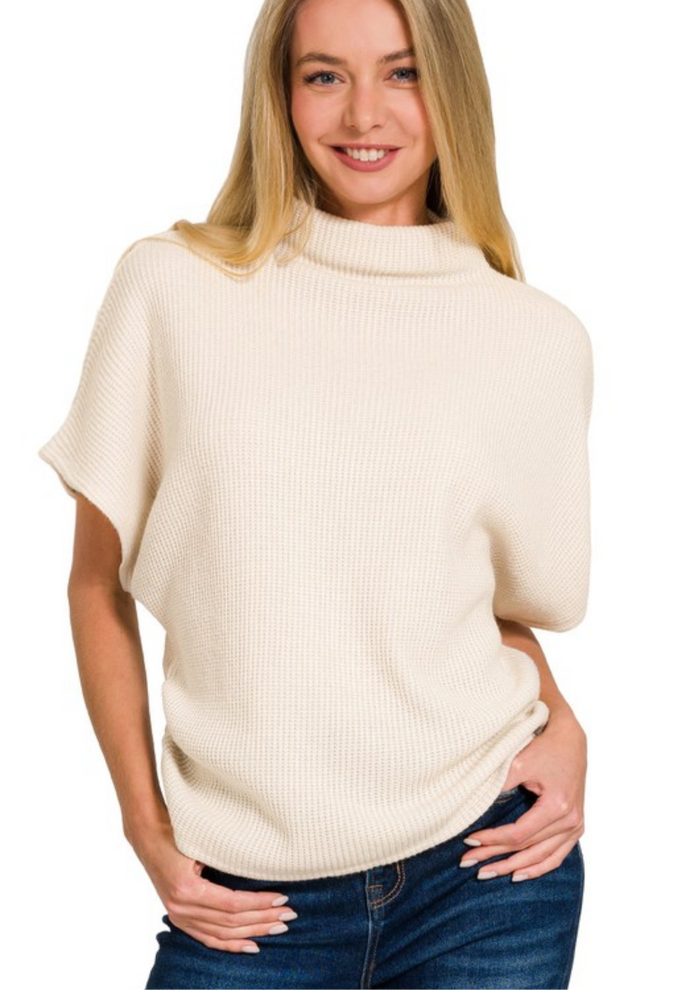 *Available in Store* Ivory Sweater Ruched Side