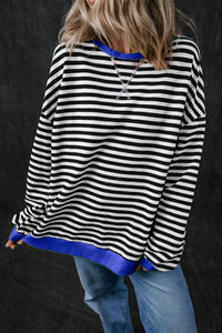 *WEBSITE EXCLUSIVE* Stripe Contrast Edge Oversized Pullover