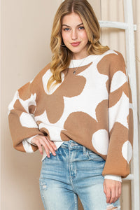 *WEBSITE EXCLUSIVE* Daisy Khaki Floral Pullover Sweater