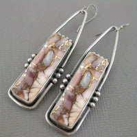 Pink & Gold Stone Earrings