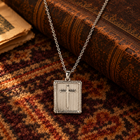 Gold or Silver Rectangle Cross Necklace