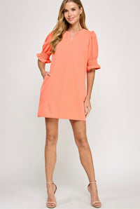 Available in Store! Salmon Shift Dress