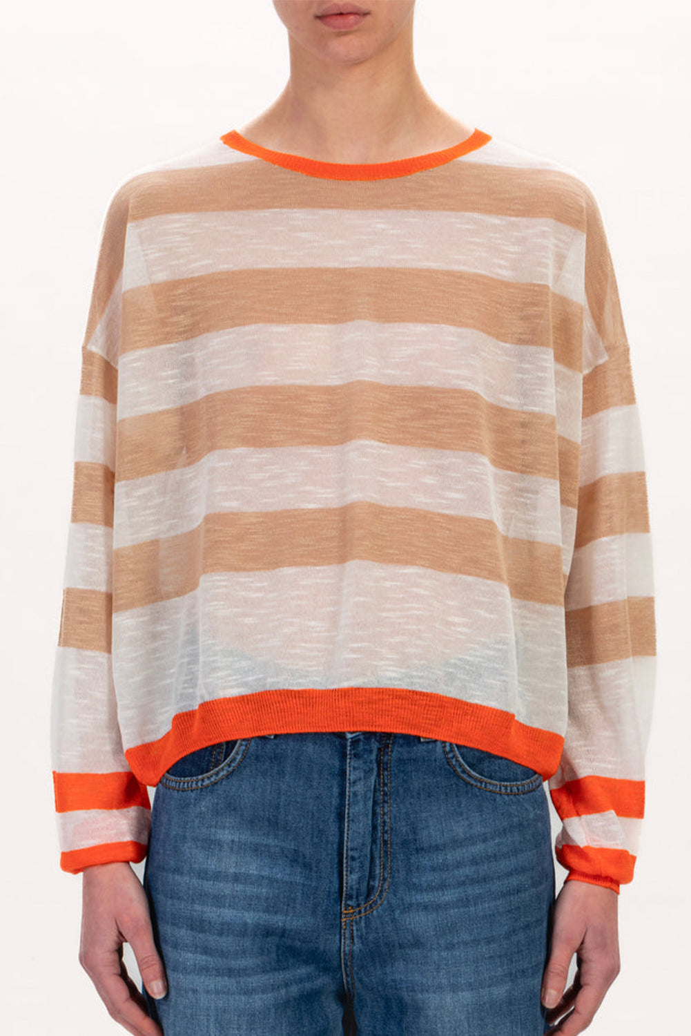 *WEBSITE EXCLUSIVE*  Striped Round Neck Sweater