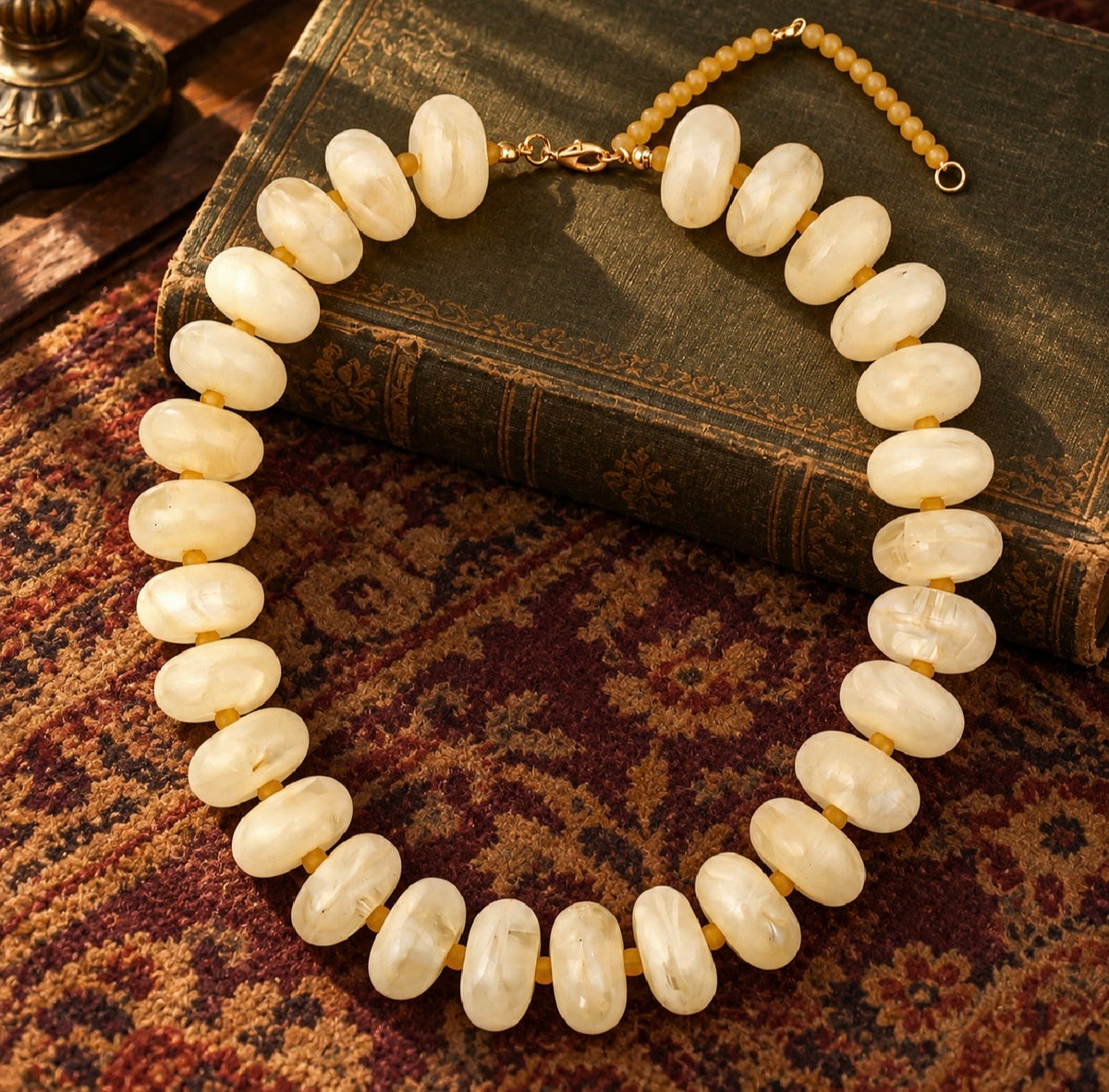 Cream Chunky Bead Necklace