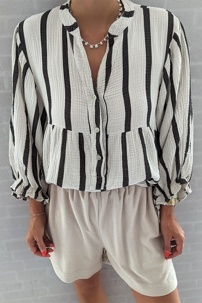 *WEBSITE EXCLUSIVE* Black Stripe Loose Top