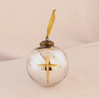 Red, White, Gold or Silver Large Glass Cross Ornament
