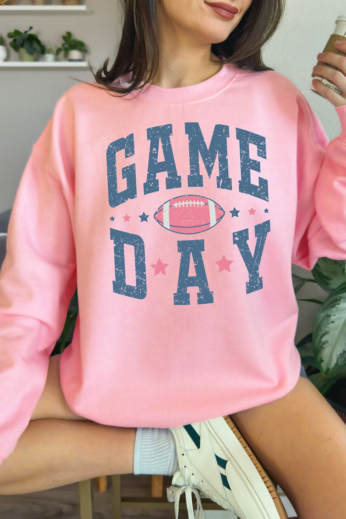 *WEBSITE EXCLUSIVE* Pink GAME DAY Graphic  Sweatshirt