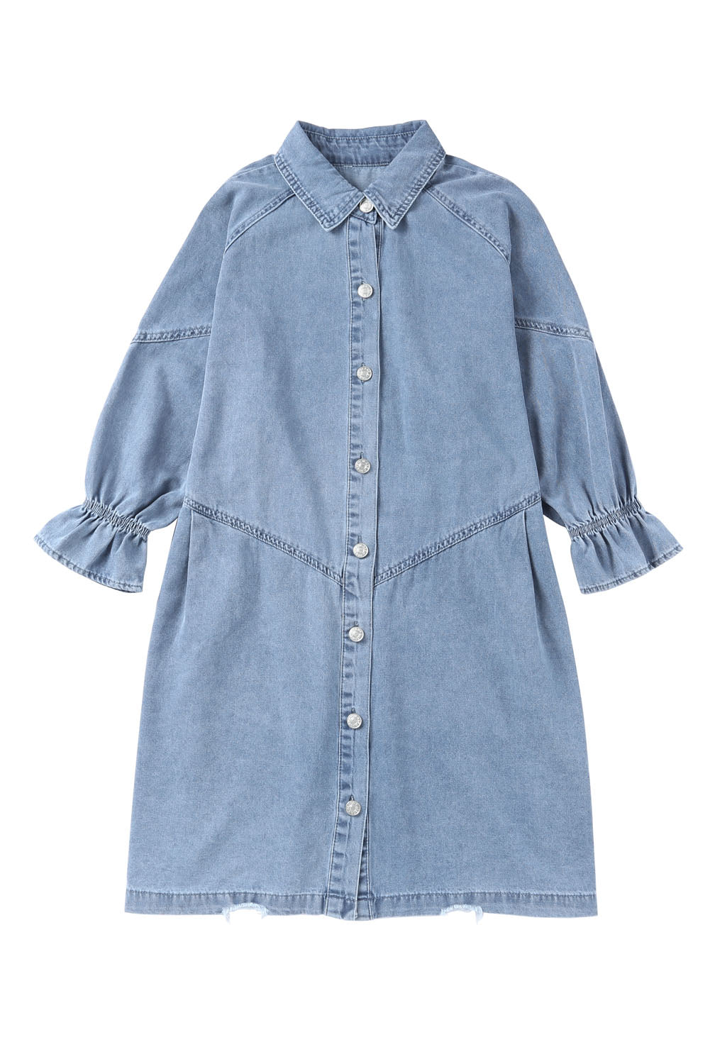 *WEBSITE EXCLUSIVE* Daria Ruffle Denim Short Dress