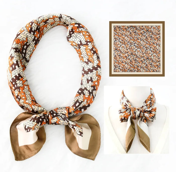 Orange & Brown H Scarf