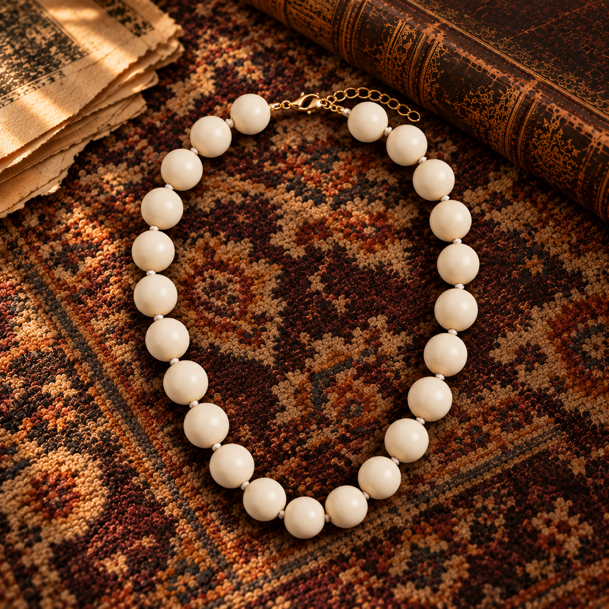Ivory Chunky Bead Necklace (FW)