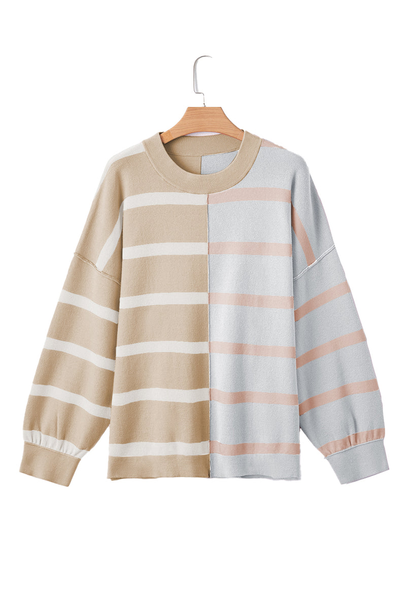 *WEBSITE EXCLUSIVE* Hannah Stripe Exposed Seam Loose Sweatshirts