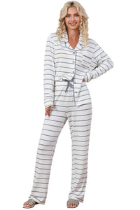 *WEBSITE EXCLUSIVE* White Striped Pajama Set