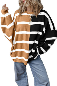 *WEBSITE EXCLUSIVE* Hannah Stripe Exposed Seam Loose Sweatshirts