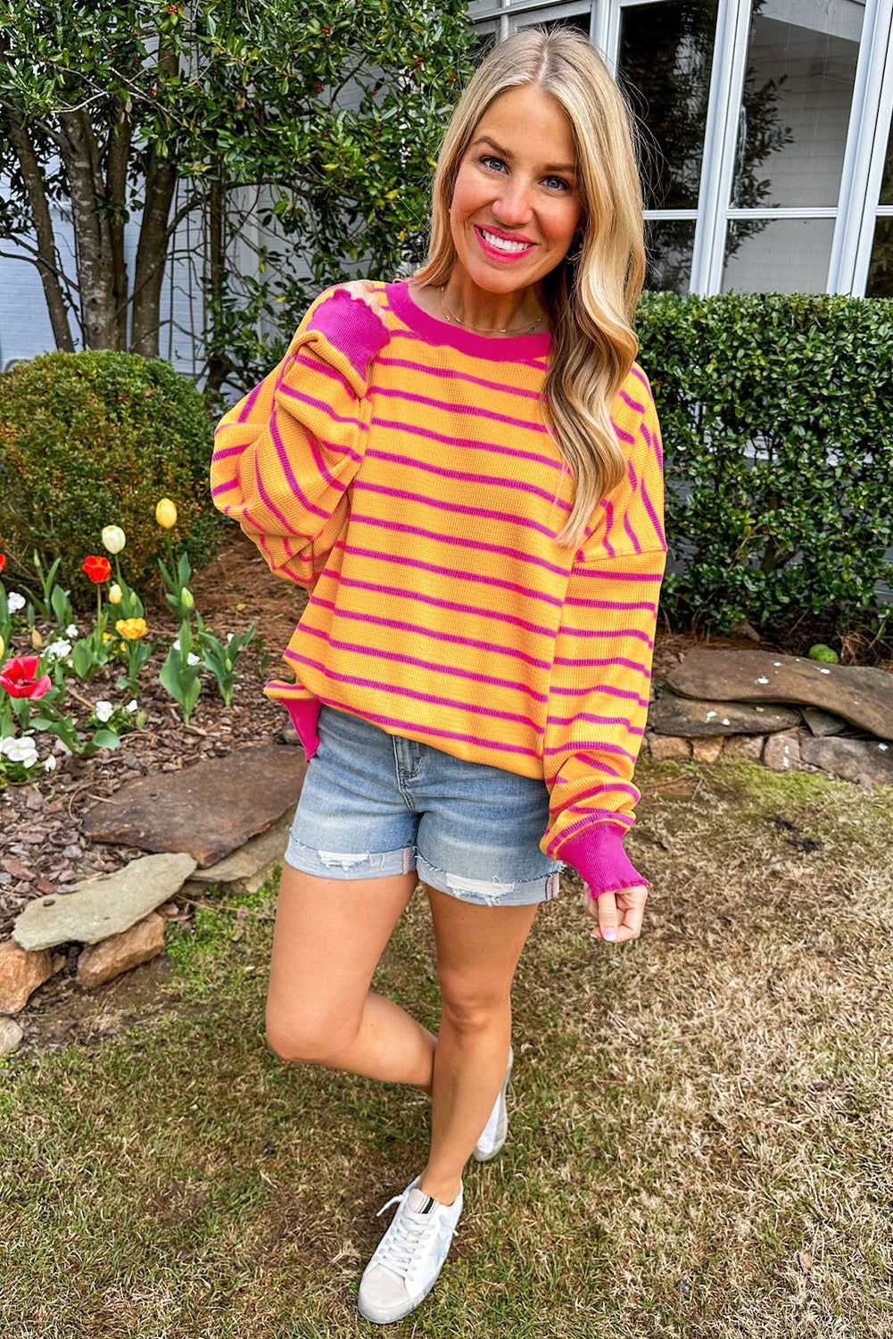 *WEBSITE EXCLUSIVE* Birdie Stripe Loose Sweater