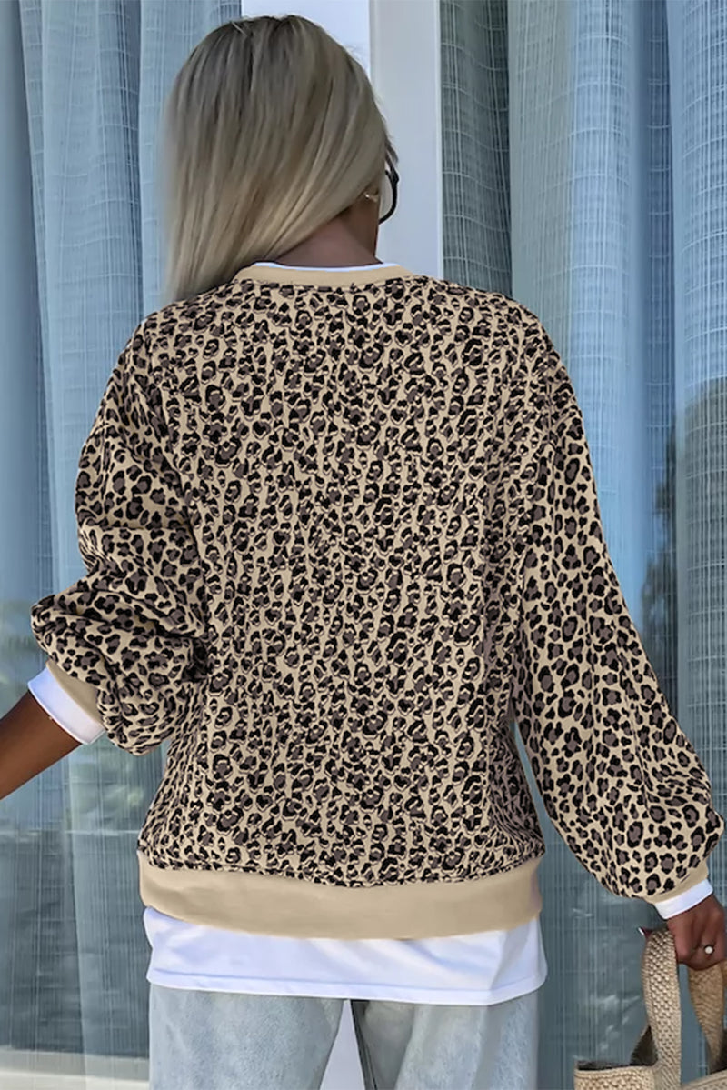 *WEBSITE EXCLUSIVE*  Lila Leopard Print Crew Neck Sweatshirt