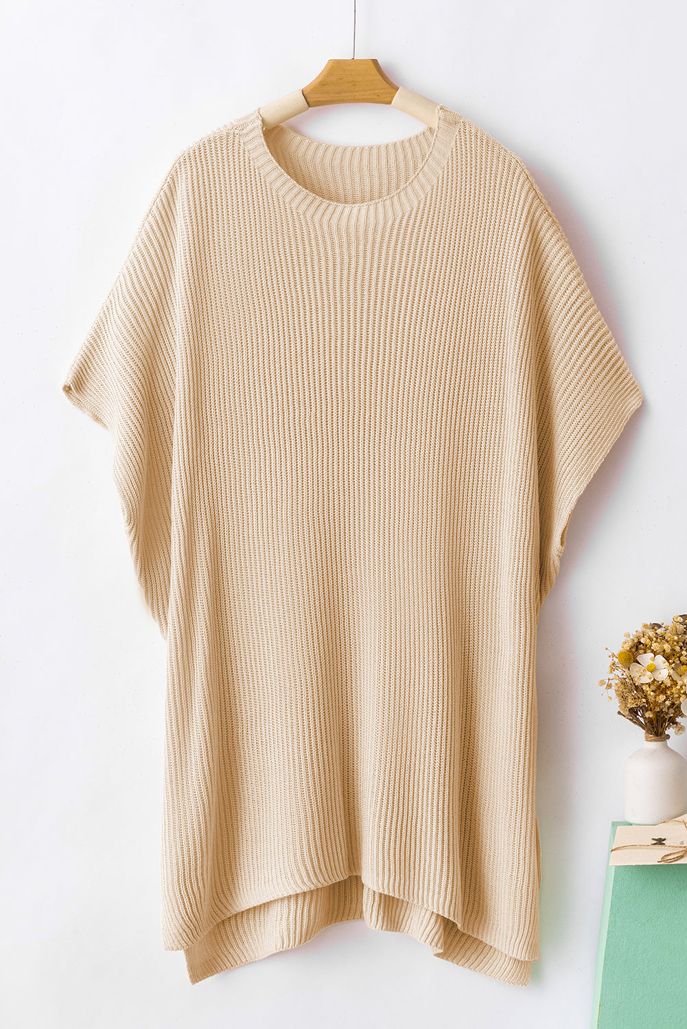 *WEBSITE EXCLUSIVE*  Delia Side Slit Short Sleeve Oversized Sweater