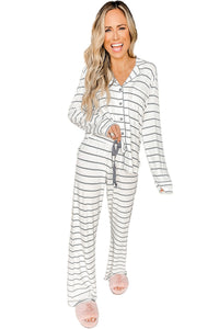 *WEBSITE EXCLUSIVE* White Striped Pajama Set