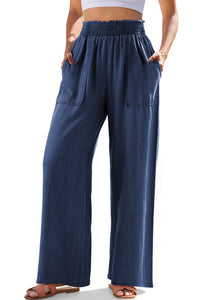 *WEBSITE EXCLUSIVE*  Landry Smocked High Waist Wide Leg Jeans