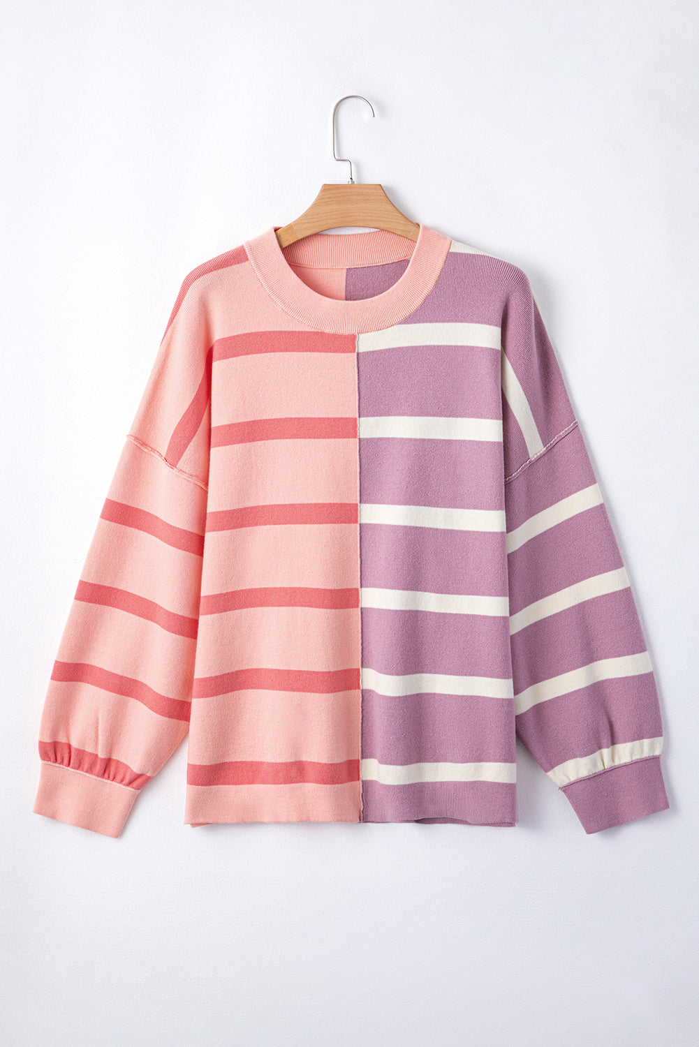 *WEBSITE EXCLUSIVE* Hannah Stripe Exposed Seam Loose Sweatshirts