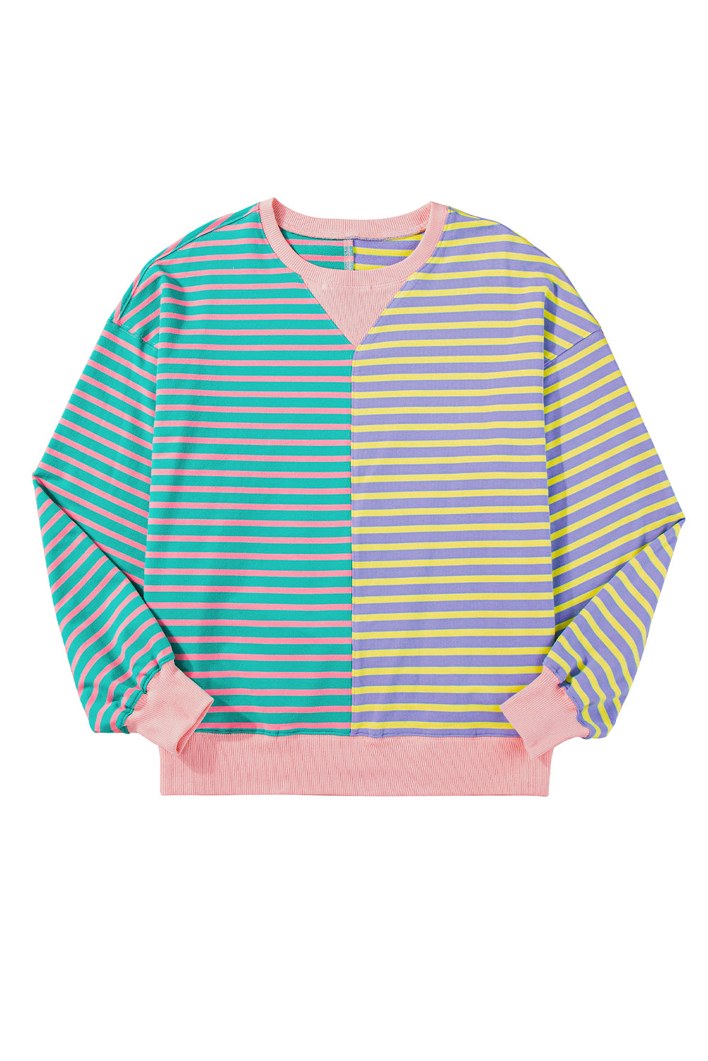 *WEBSITE EXCLUSIVE* Addie Stripe Colorblock Oversized Sweatshirt