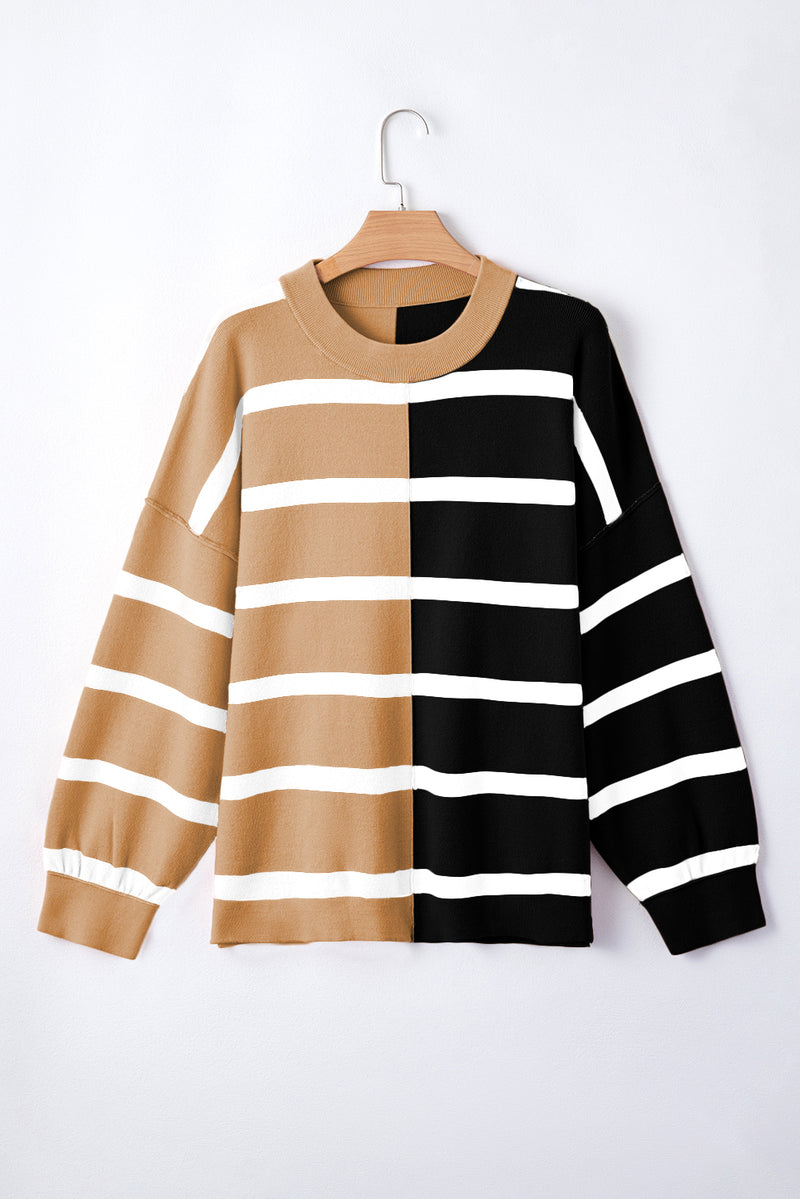 *WEBSITE EXCLUSIVE* Hannah Stripe Exposed Seam Loose Sweatshirts