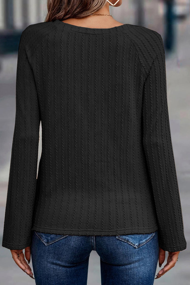 *WEBSITE EXCLUSIVE* Textured Knit Long Sleeve Top