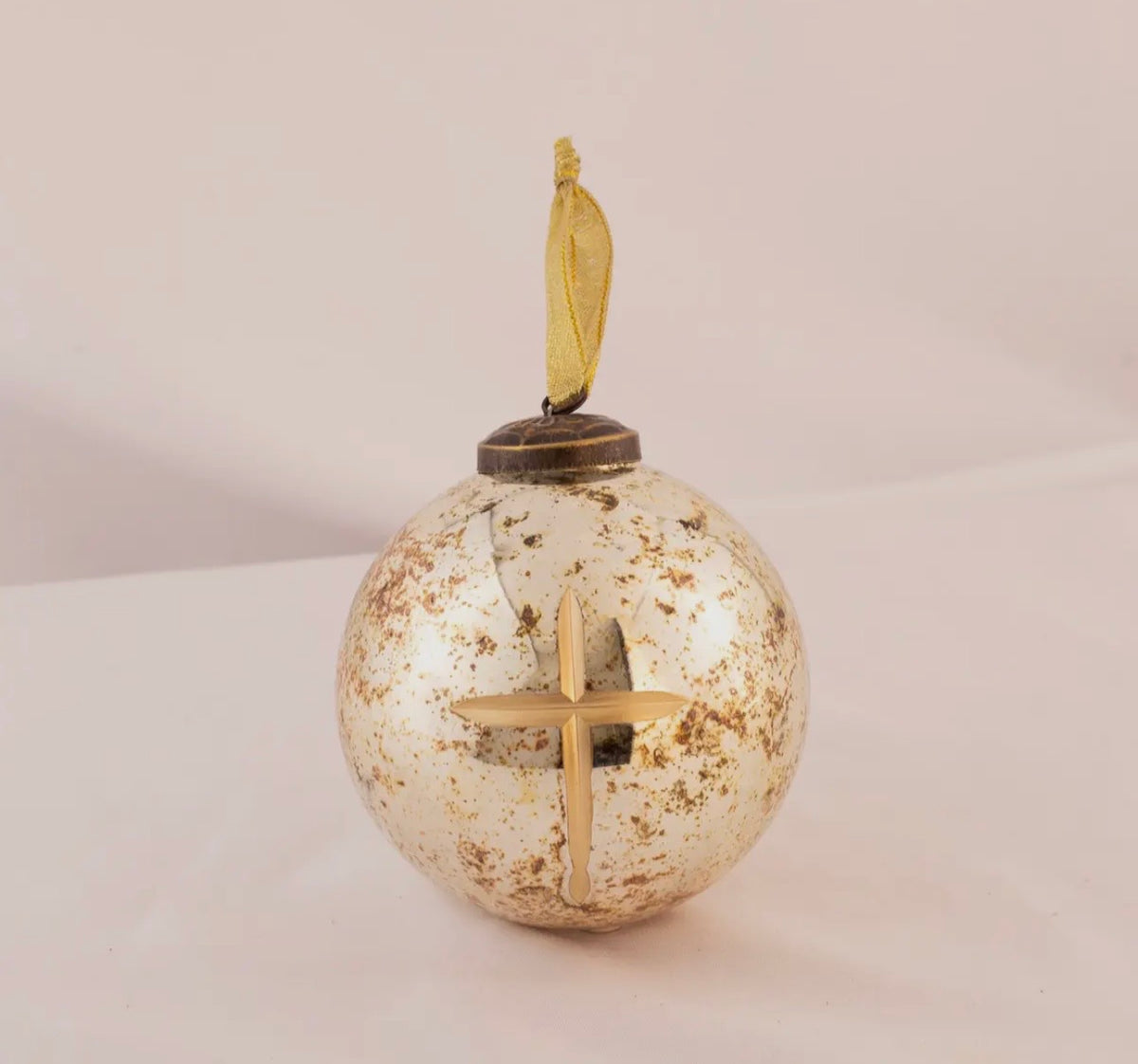 Red, White, Gold or Silver Large Glass Cross Ornament