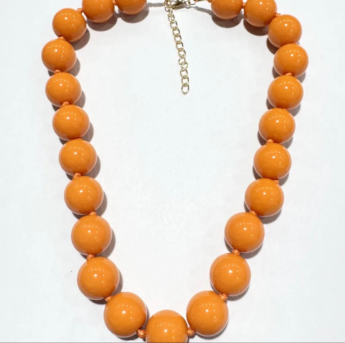 Orange Chunky Bead Necklace (FW)