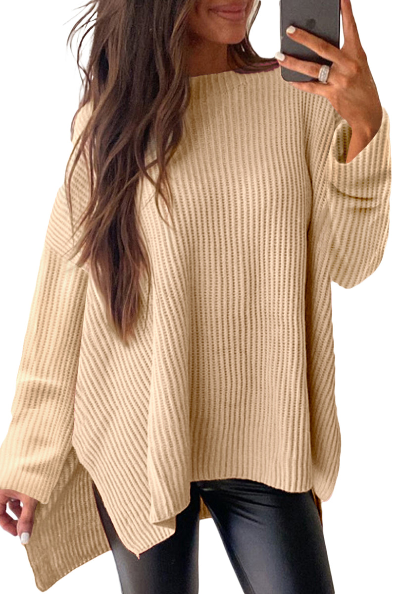 *WEBSITE EXCLUSIVE* Dolly Plain Side Slits Oversized Sweater