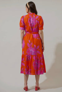 *Available in Store* Fuchsia & Orange Print Dress