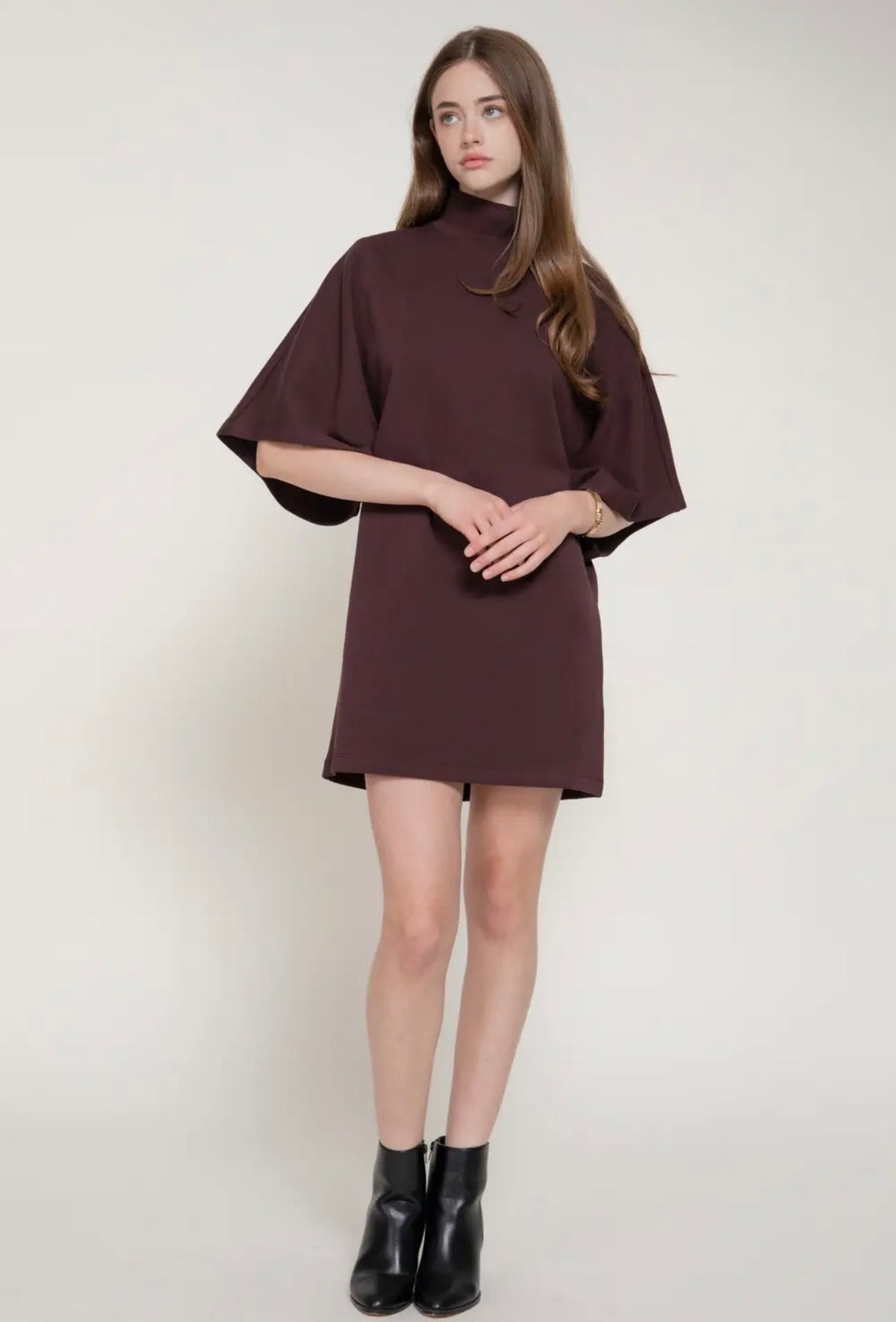 Maroon Batwing Dress