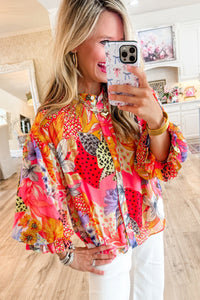 *WEBSITE EXCLUSIVE* Celeste Buttoned Ruffle Bubble Sleeve Shirt